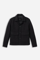 GIUBBOTTO IN PANNO COLLO CAMICIA NERO