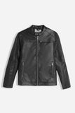 GIUBBOTTO BIKER EFFETTO PELLE NERO