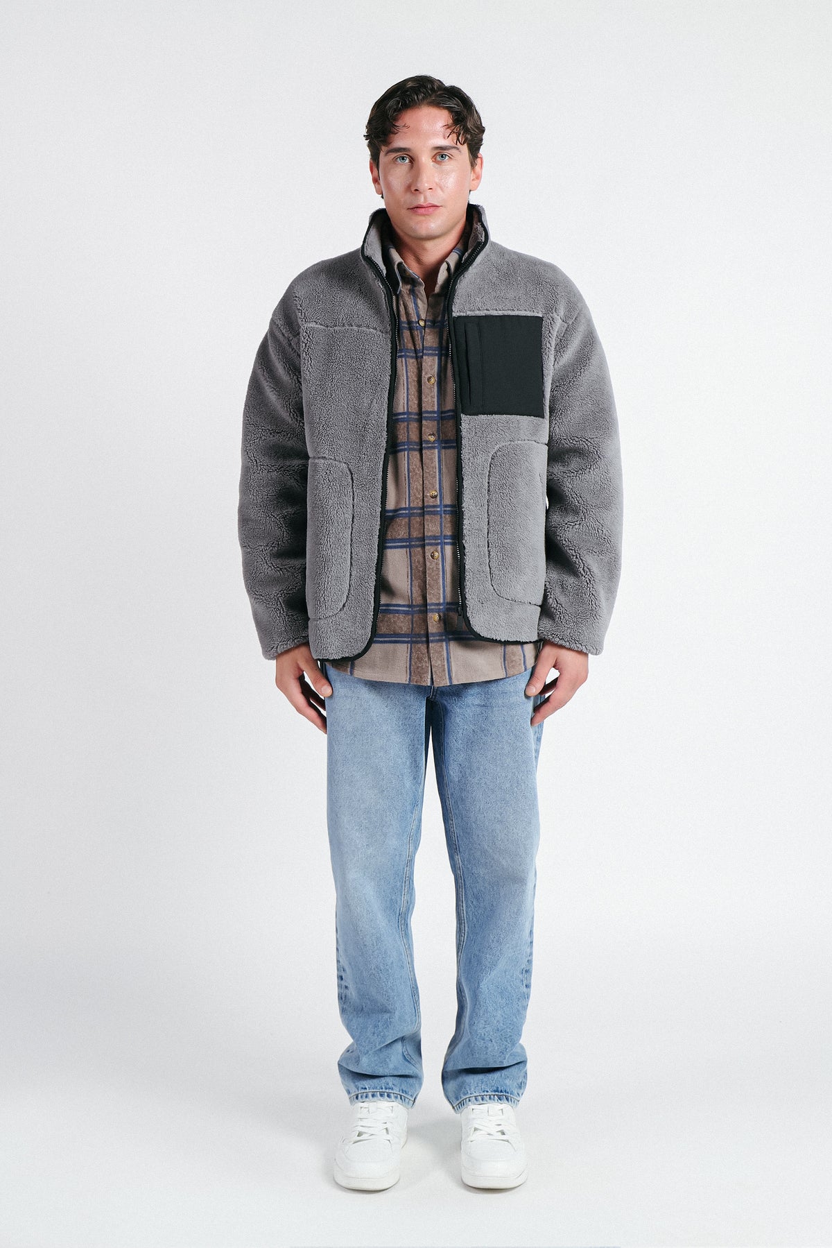 GIUBBOTTO CON PELLICCIOTTO GRIGIO