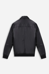 GIUBBOTTO BOMBER EFFETTO PELLE NERO