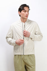 GIUBBOTTO BOMBER EFFETTO CAMOSCIO GRIGIO GHIACCIO
