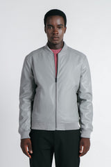 GIUBBOTTO BOMBER EFFETTO NAPPA GRIGIO