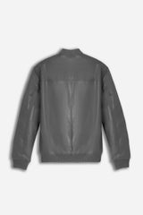 GIUBBOTTO BOMBER EFFETTO PELLE GRIGIO