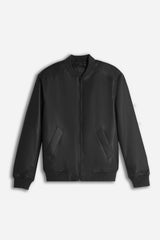 GIUBBOTTO BOMBER EFFETTO PELLE NERO