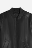 GIUBBOTTO BOMBER EFFETTO PELLE NERO
