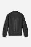 GIUBBOTTO BOMBER EFFETTO PELLE NERO