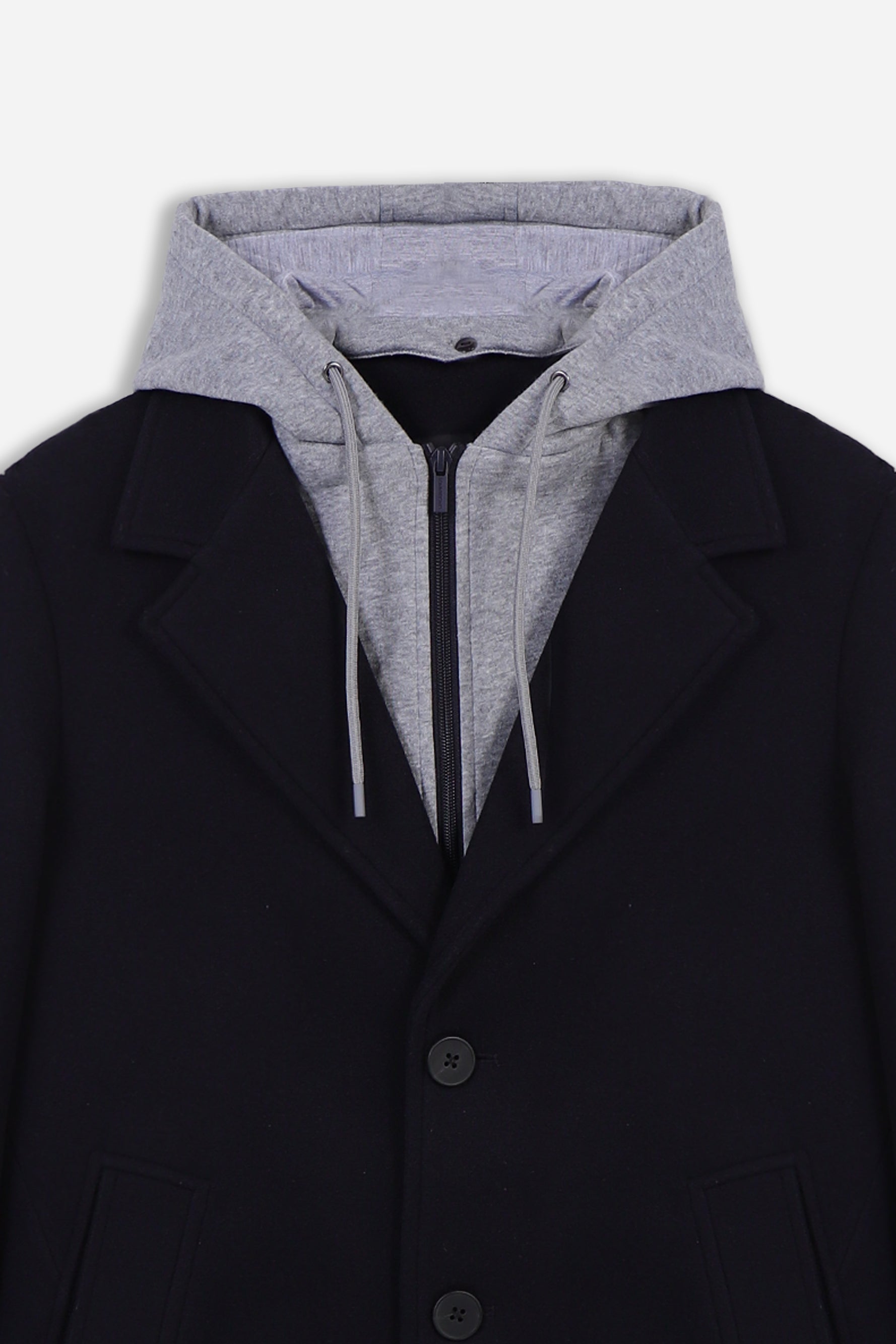 CAPPOTTO BARONETTO CON CAPPUCCIO IN FELPA BLEU - Sonnybono