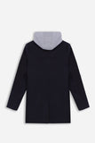 CAPPOTTO BARONETTO CON CAPPUCCIO IN FELPA BLEU - Sonnybono