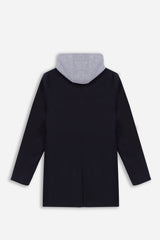 CAPPOTTO BARONETTO CON CAPPUCCIO IN FELPA BLEU - Sonnybono