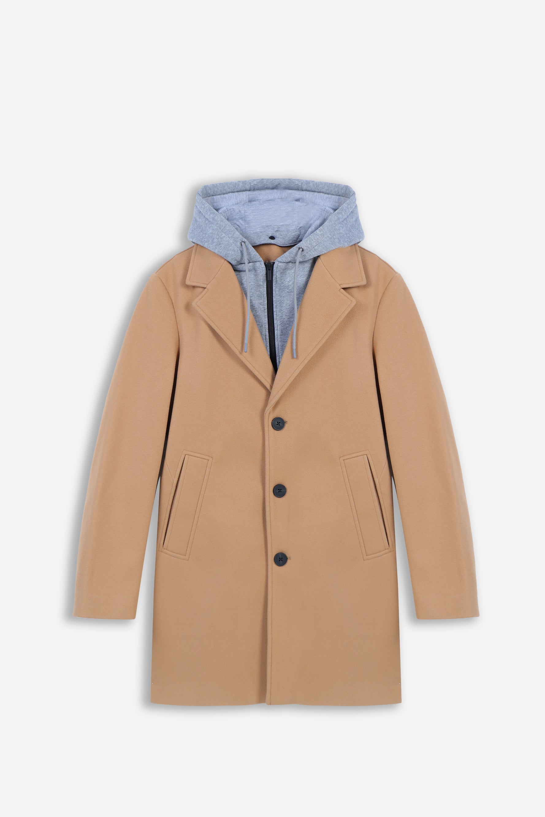 CAPPOTTO BARONETTO CON CAPPUCCIO IN FELPA CAMMELLO - Sonnybono