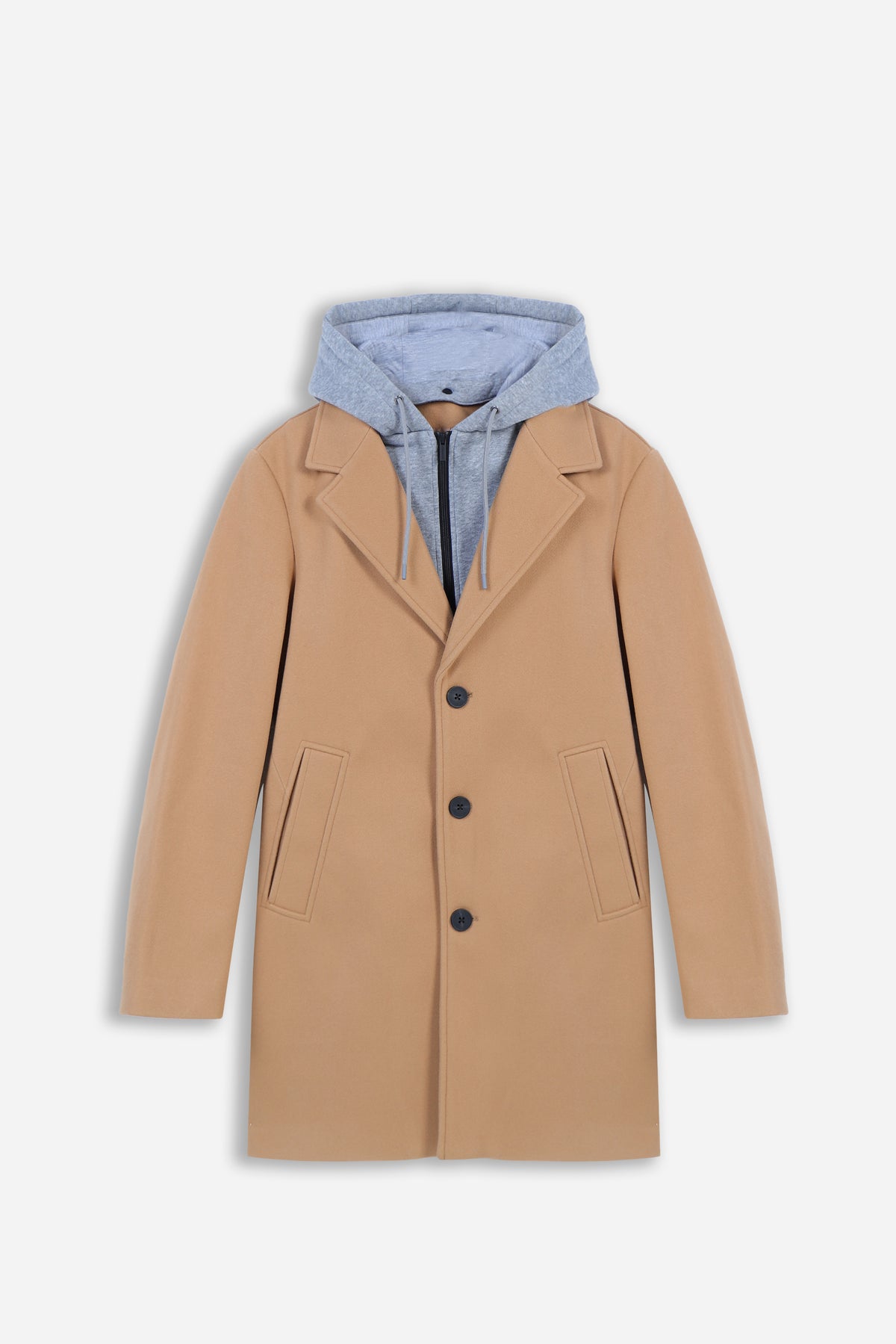 CAPPOTTO BARONETTO CON CAPPUCCIO IN FELPA CAMMELLO - Sonnybono
