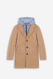 CAPPOTTO BARONETTO CON CAPPUCCIO IN FELPA CAMMELLO - Sonnybono