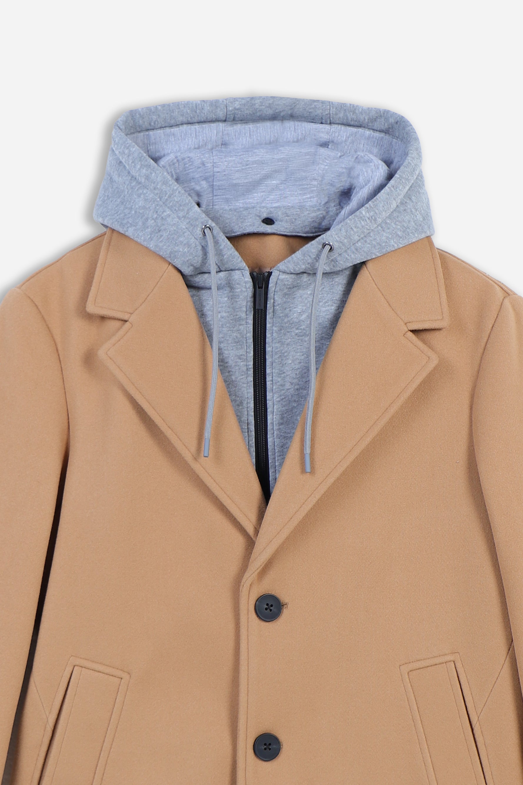 CAPPOTTO BARONETTO CON CAPPUCCIO IN FELPA CAMMELLO - Sonnybono