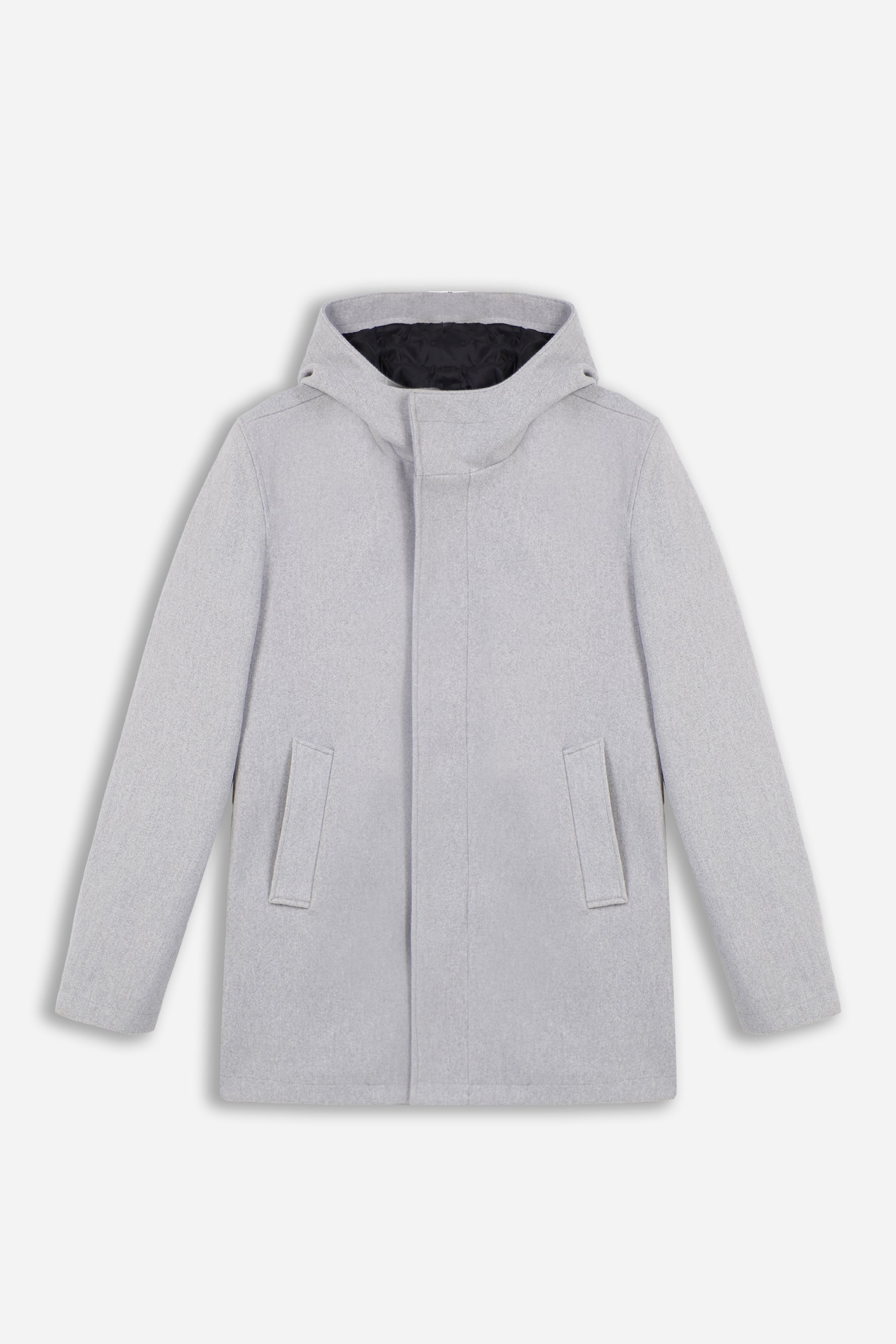 CAPPOTTO CON CAPPUCCIO GRIGIO CHIARO - Sonnybono