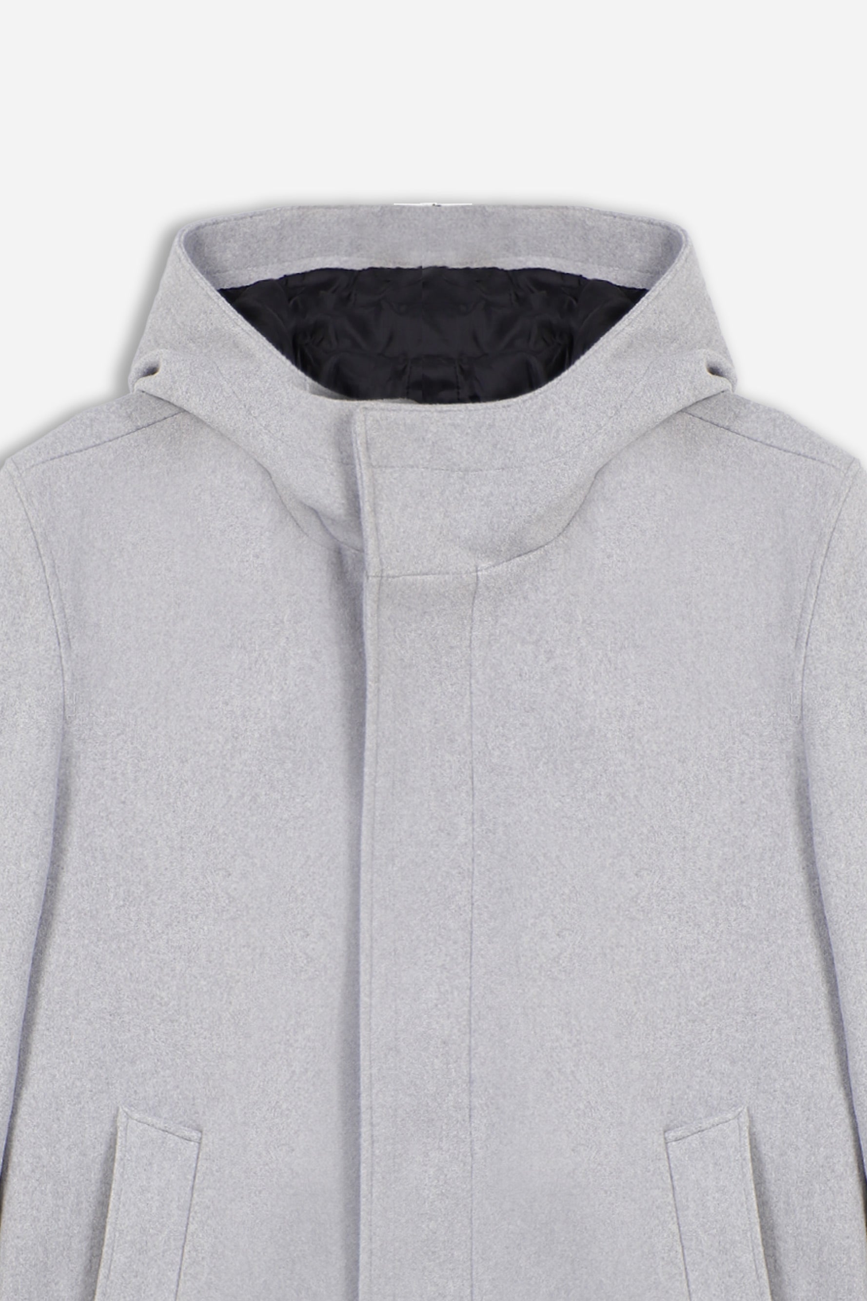 CAPPOTTO CON CAPPUCCIO GRIGIO CHIARO - Sonnybono