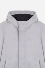 CAPPOTTO CON CAPPUCCIO GRIGIO CHIARO - Sonnybono