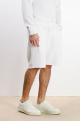 BERMUDA IN FELPA BASIC BIANCO