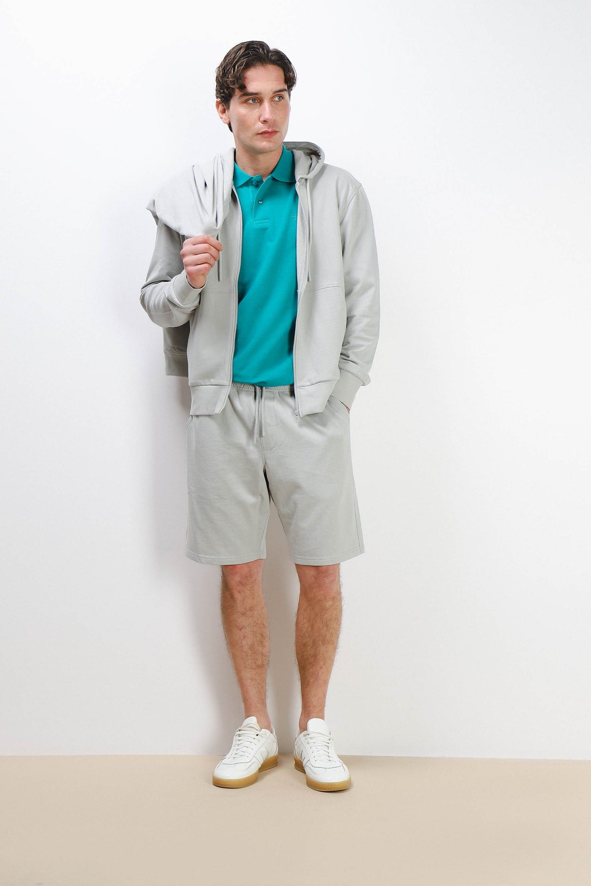 BERMUDA IN FELPA BASIC GRIGIO GHIACCIO