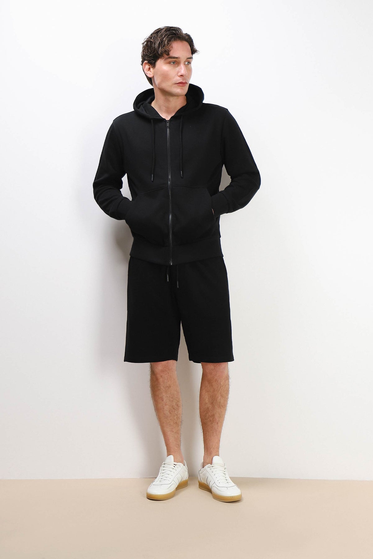 BERMUDA IN FELPA BASIC NERO