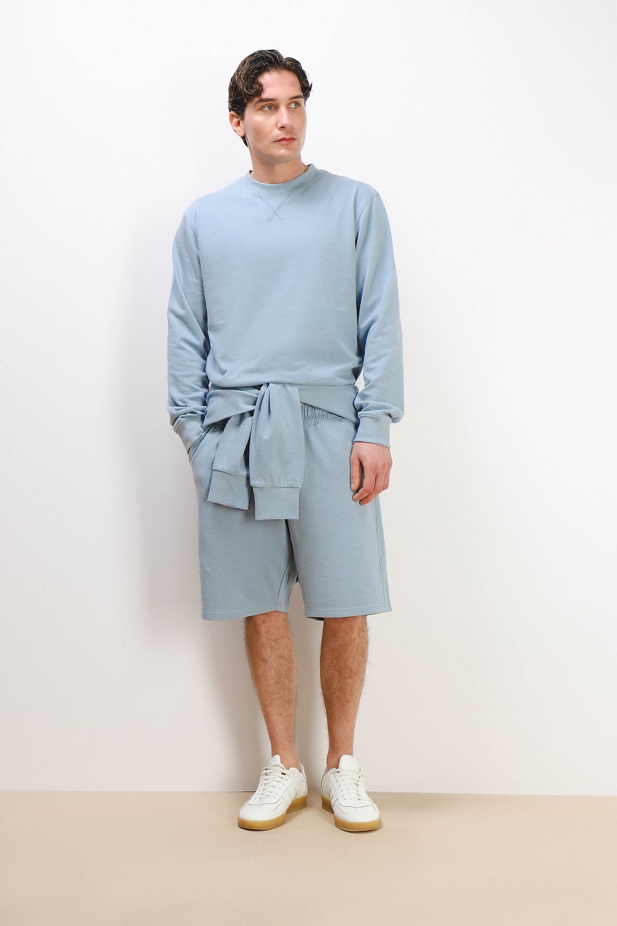 BERMUDA IN FELPA BASIC POLVERE