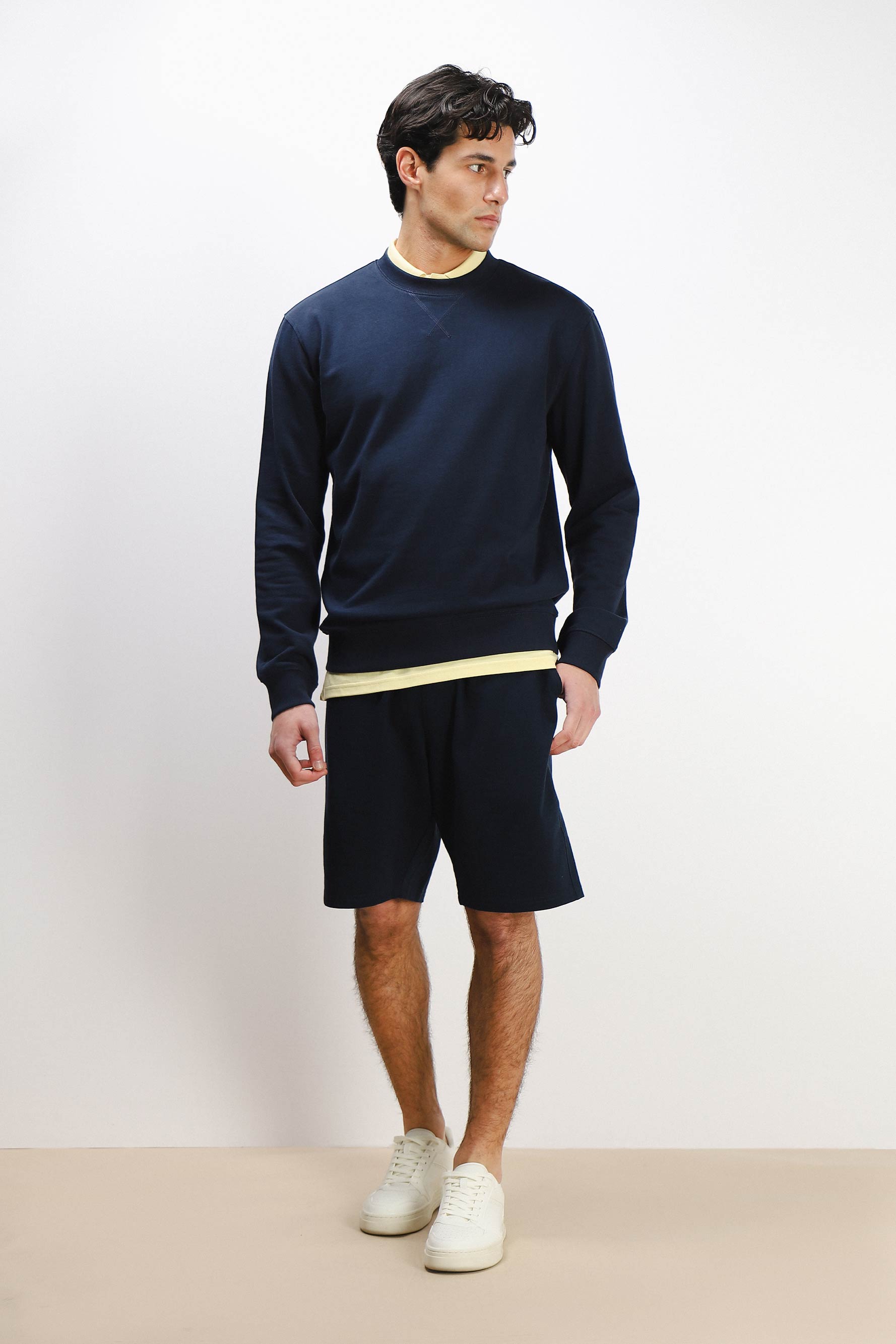 FELPA GIROCOLLO BASIC BLEU