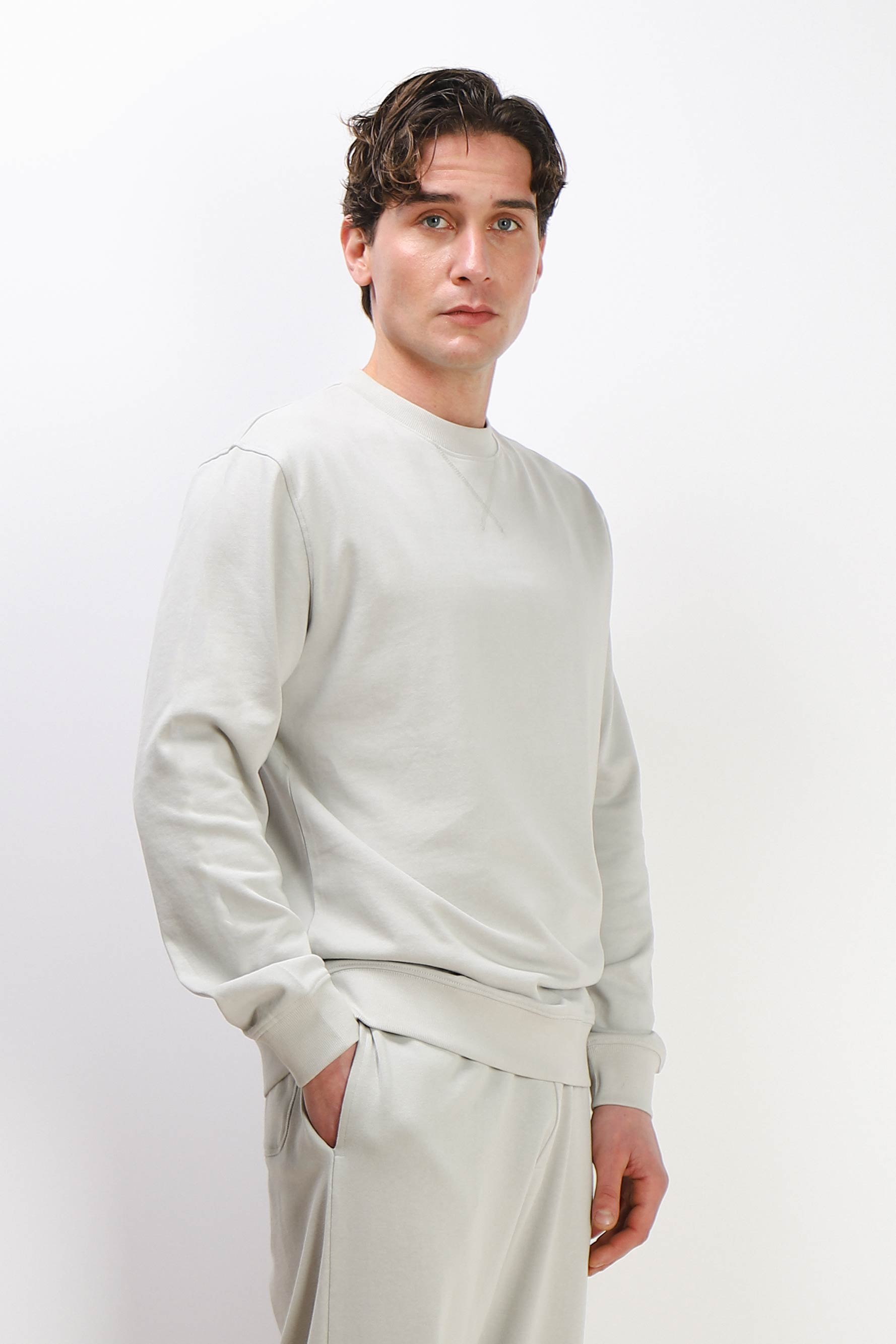 FELPA GIROCOLLO BASIC GRIGIO GHIACCIO