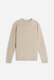 MAGLIA GIROCOLLO TESSUTO SLUB BEIGE