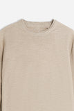 MAGLIA GIROCOLLO TESSUTO SLUB BEIGE
