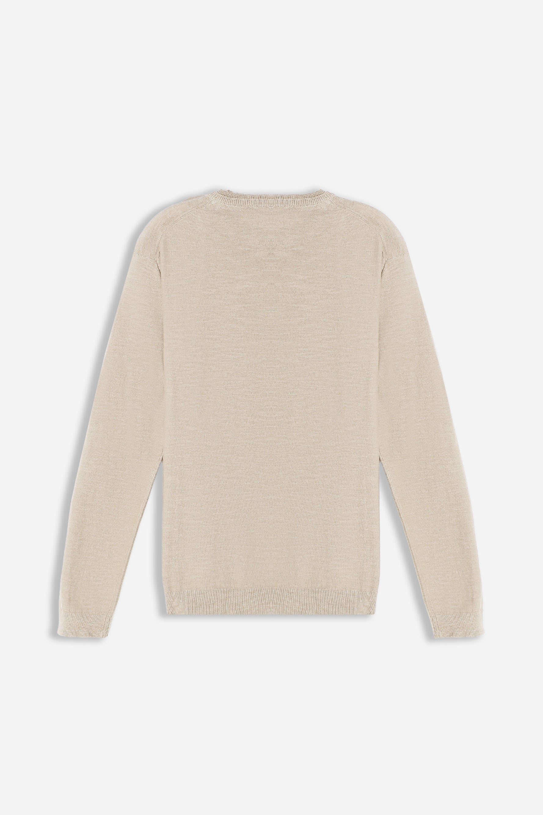 MAGLIA GIROCOLLO TESSUTO SLUB BEIGE