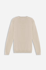 MAGLIA GIROCOLLO TESSUTO SLUB BEIGE
