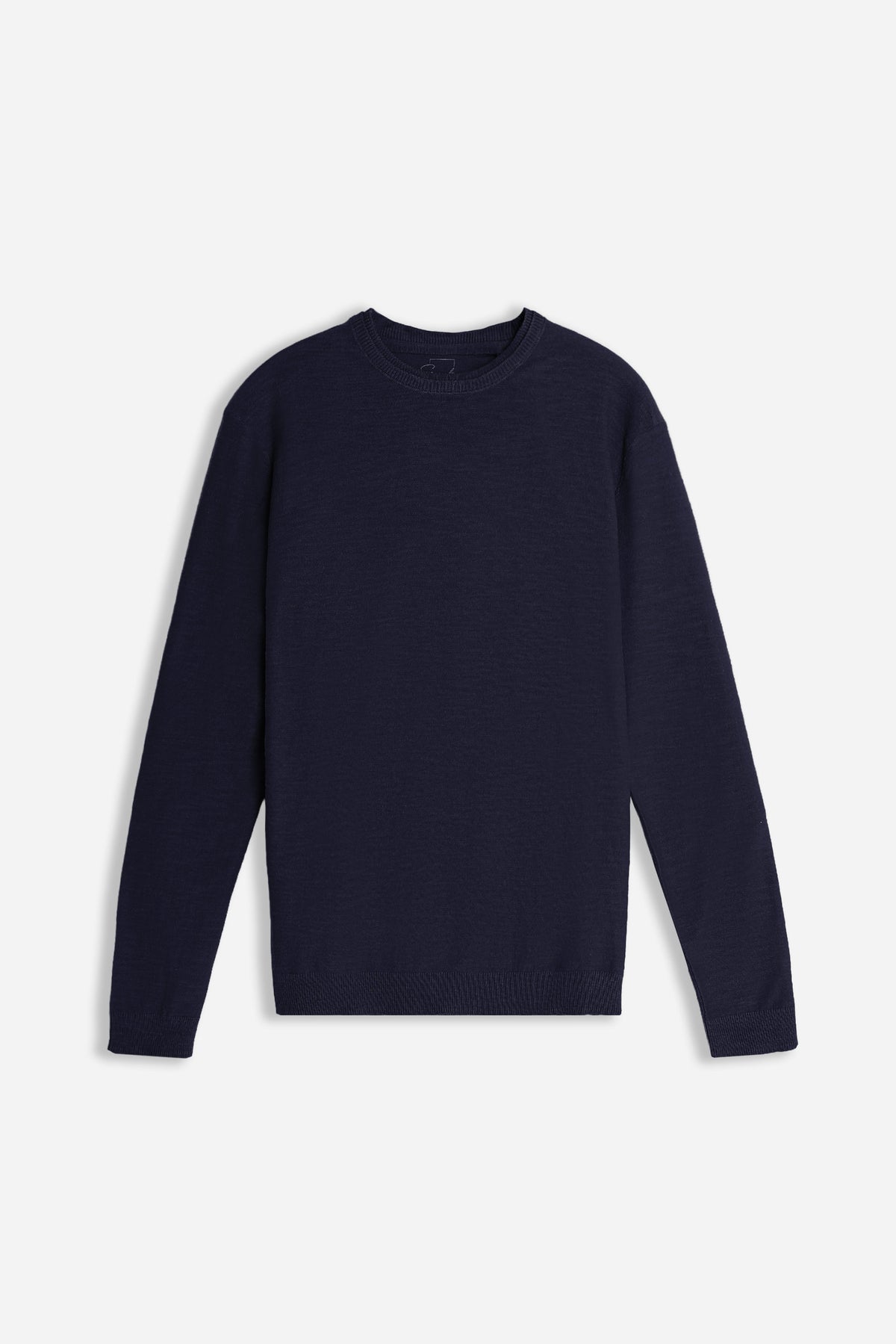 MAGLIA GIROCOLLO TESSUTO SLUB BLEU