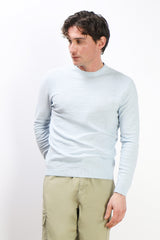 MAGLIA GIROCOLLO TESSUTO SLUB CIELO