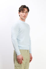 MAGLIA GIROCOLLO TESSUTO SLUB CIELO
