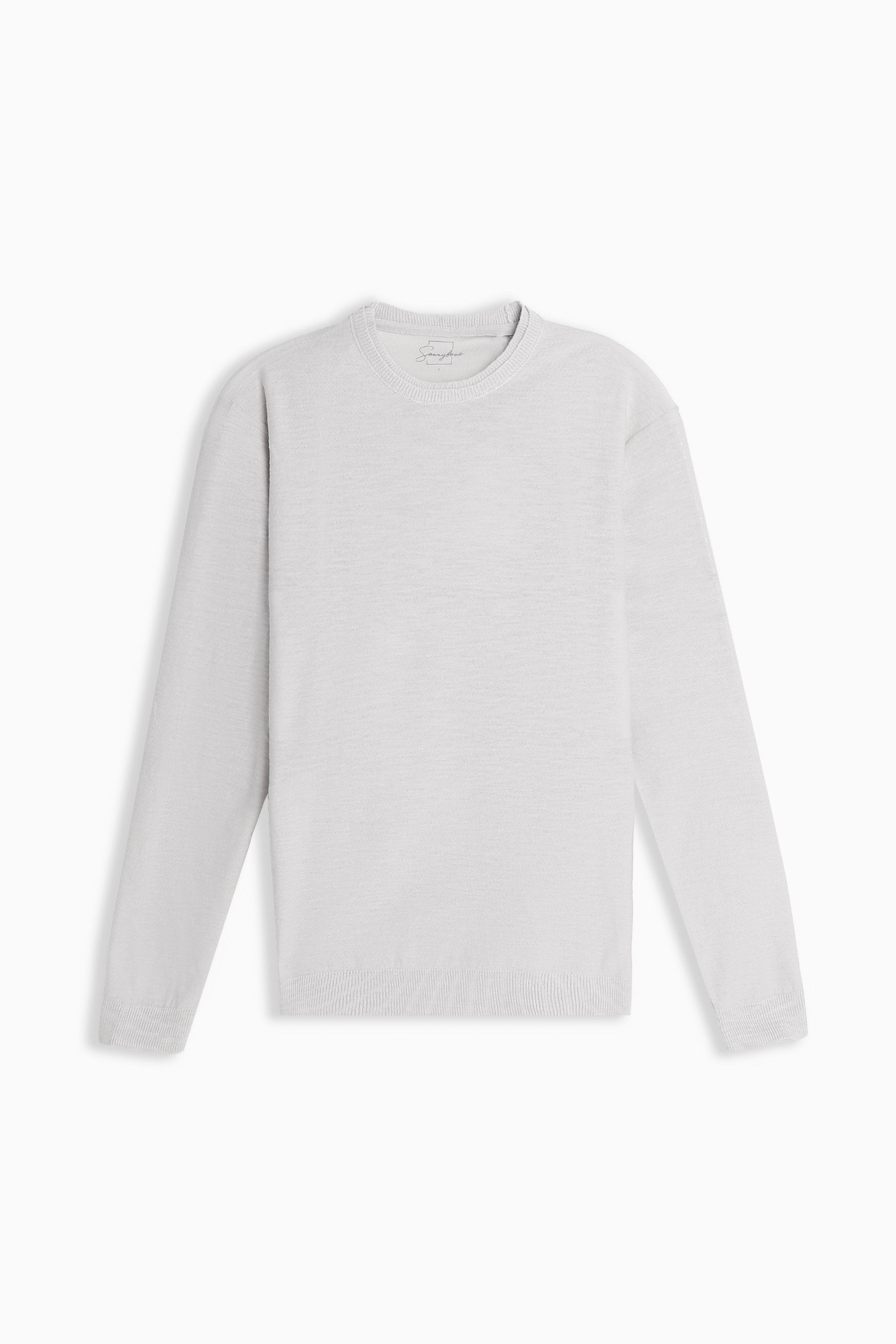 MAGLIA GIROCOLLO TESSUTO SLUB GRIGIO GHIACCIO