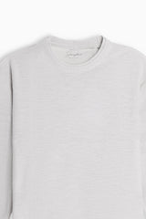 MAGLIA GIROCOLLO TESSUTO SLUB GRIGIO GHIACCIO