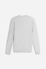MAGLIA GIROCOLLO TESSUTO SLUB GRIGIO GHIACCIO