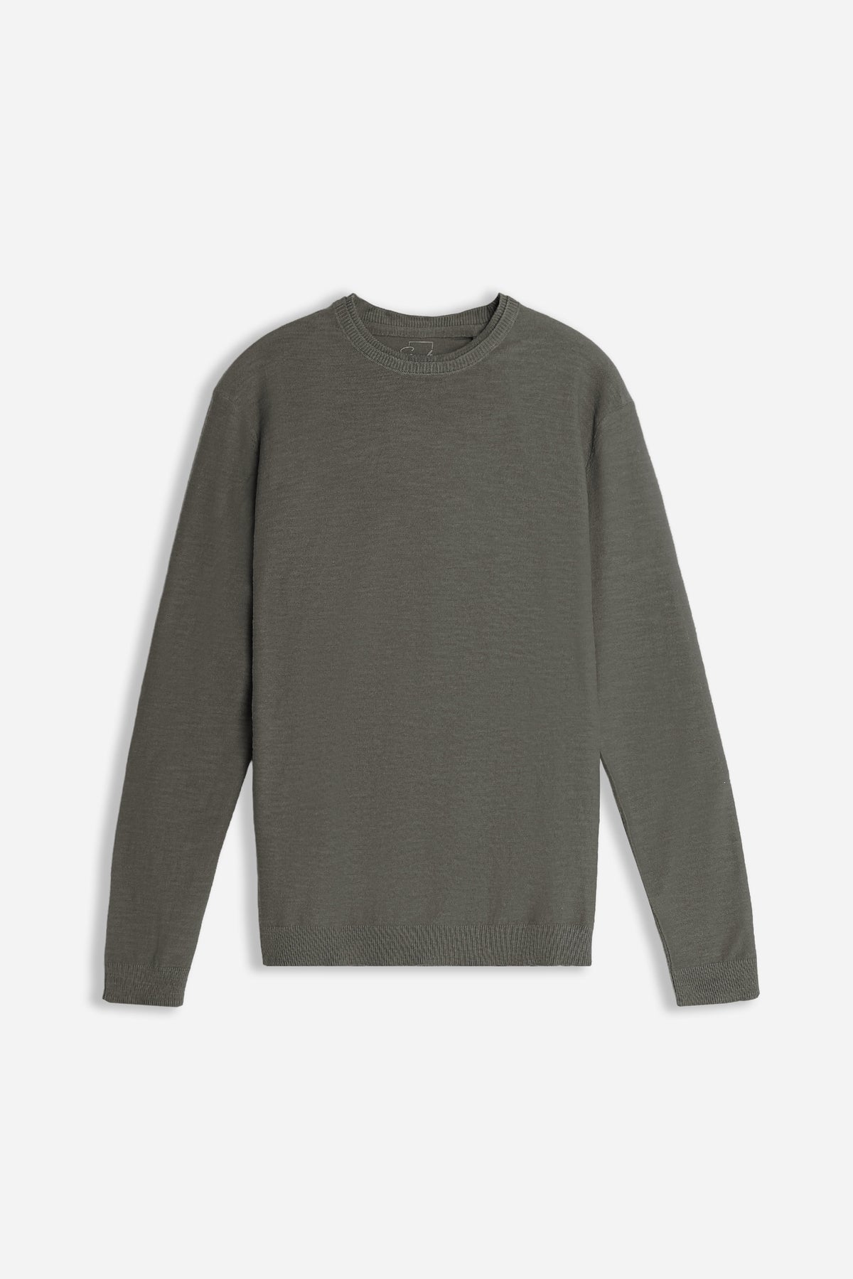 MAGLIA GIROCOLLO TESSUTO SLUB VERDE MILITARE