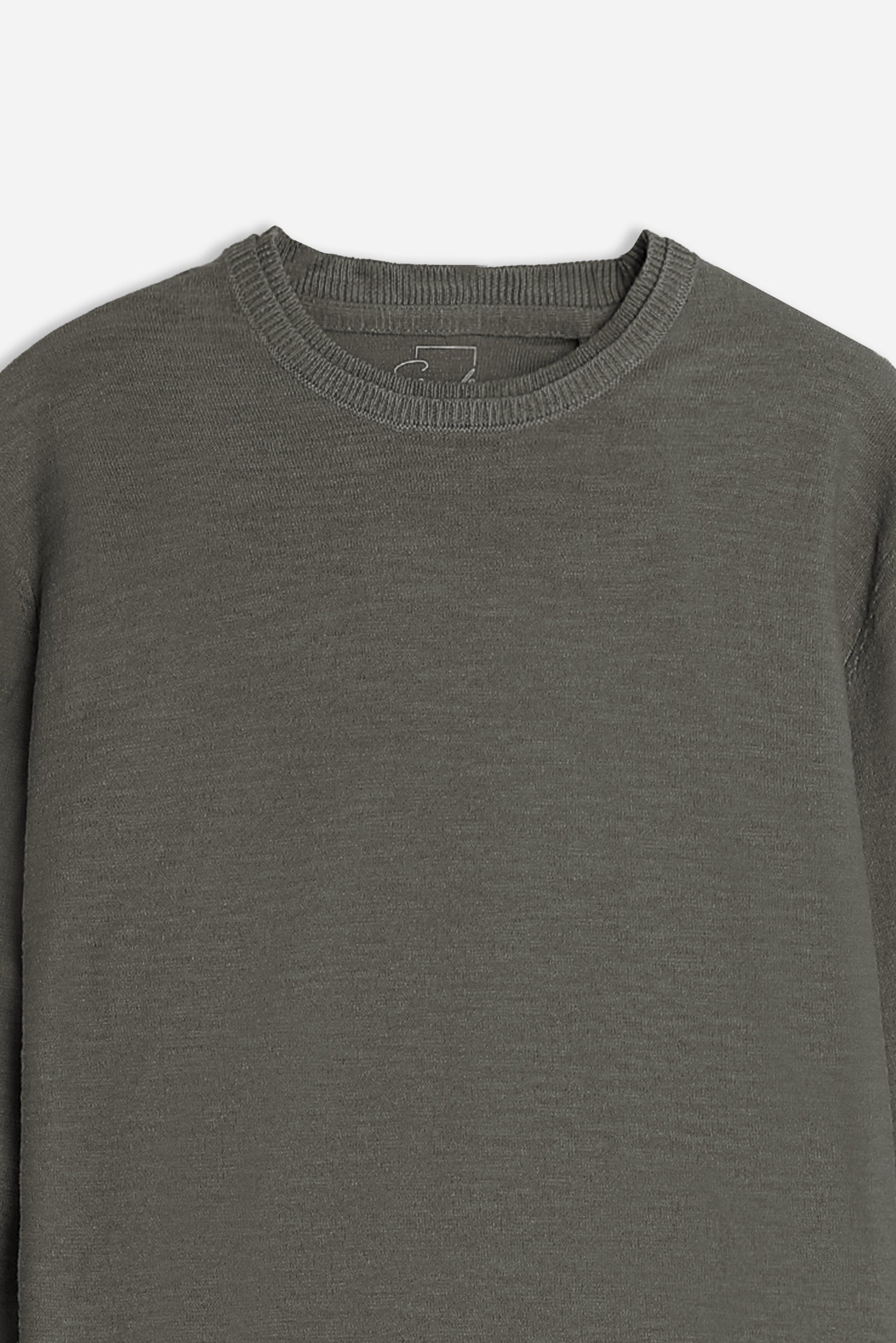 MAGLIA GIROCOLLO TESSUTO SLUB VERDE MILITARE