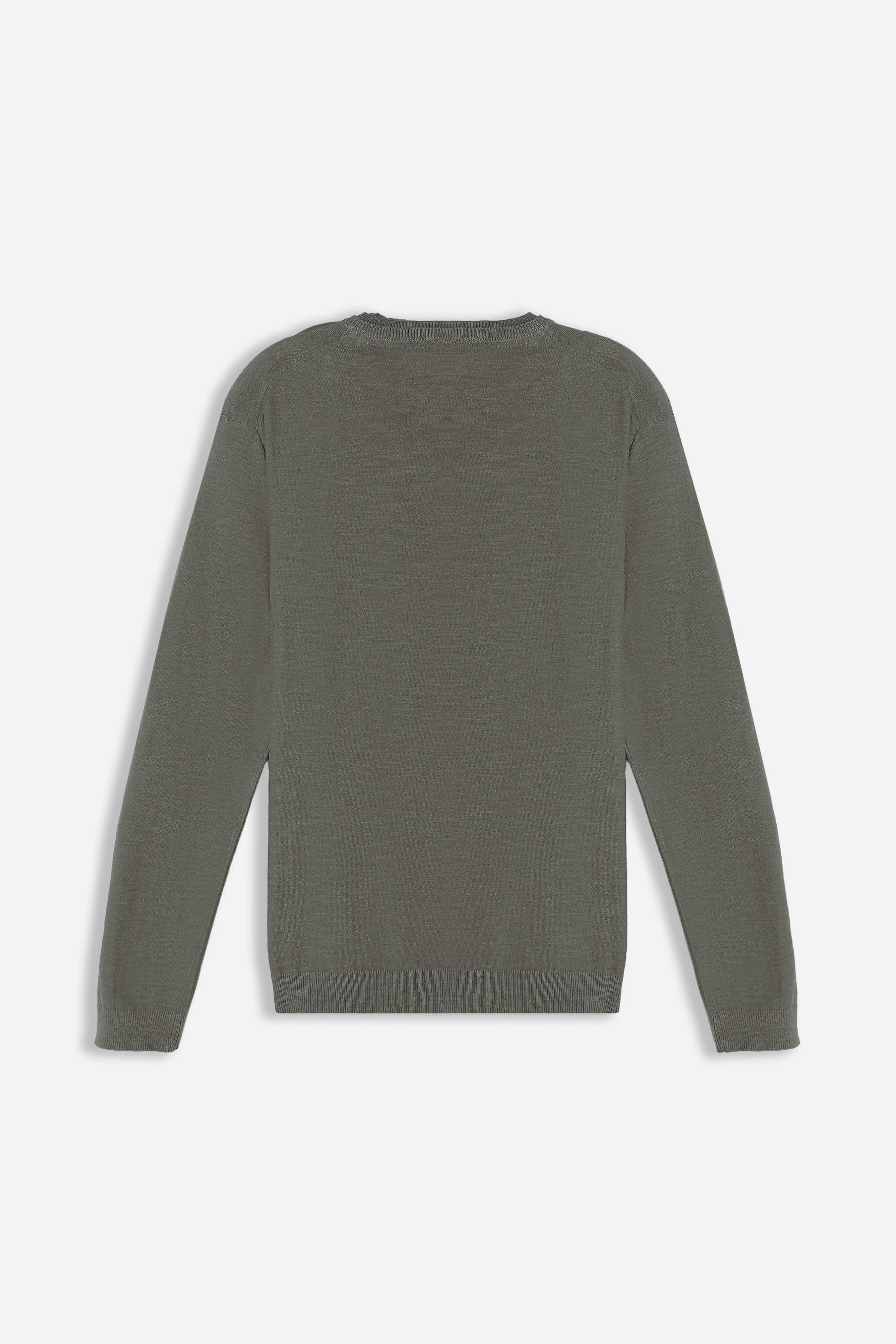 MAGLIA GIROCOLLO TESSUTO SLUB VERDE MILITARE