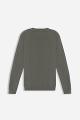 MAGLIA GIROCOLLO TESSUTO SLUB VERDE MILITARE