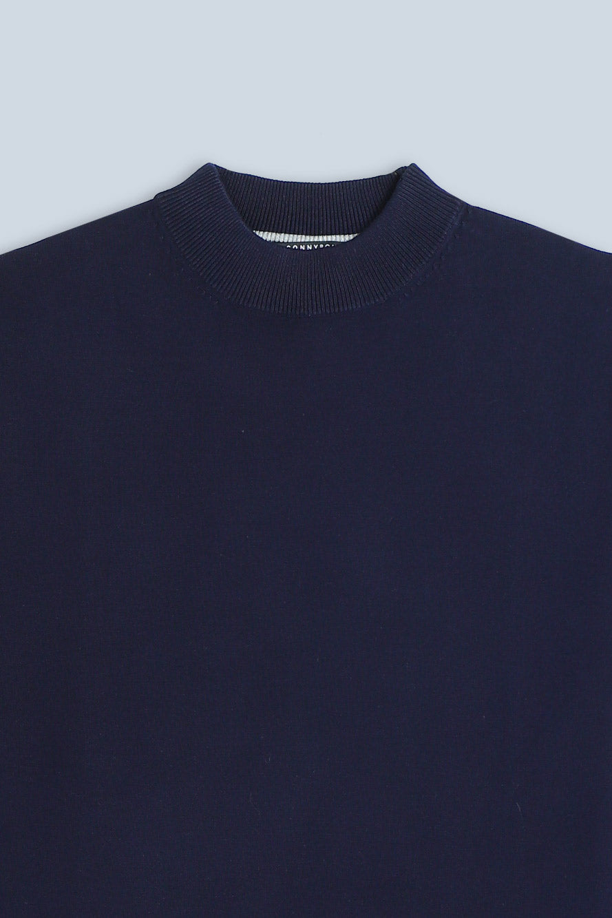 MAGLIA LUPETTO IN VISCOSA NYLON BLEU