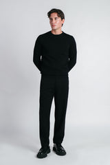MAGLIA GIROCOLLO IN VISCOSA NYLON NERO