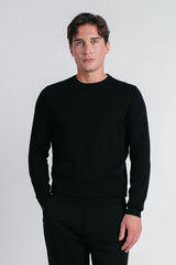 MAGLIA GIROCOLLO IN VISCOSA NYLON NERO
