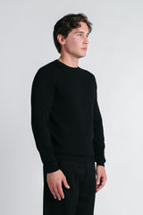 MAGLIA GIROCOLLO IN VISCOSA NYLON NERO