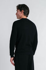 MAGLIA GIROCOLLO IN VISCOSA NYLON NERO