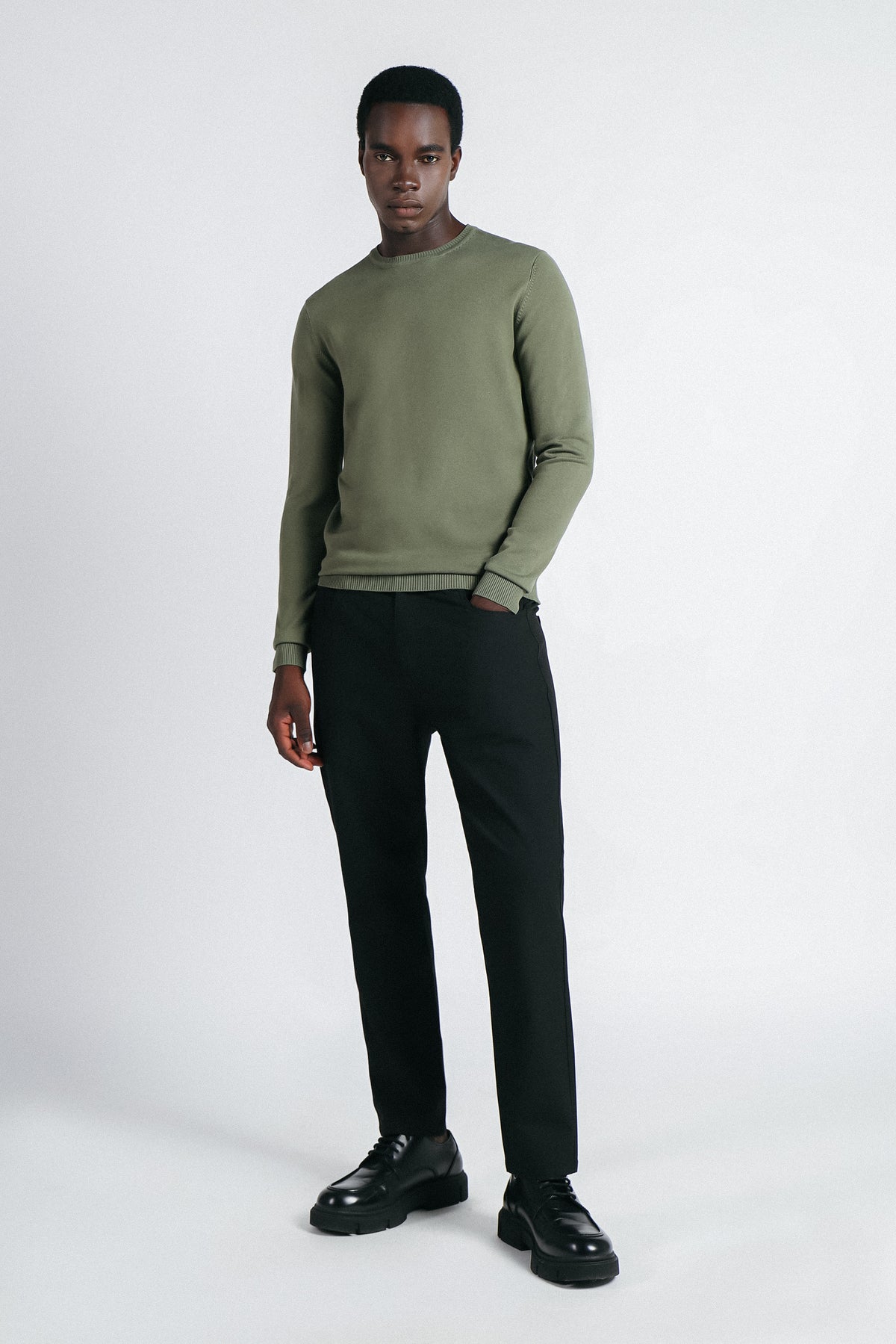 MAGLIA GIROCOLLO IN VISCOSA NYLON SALVIA