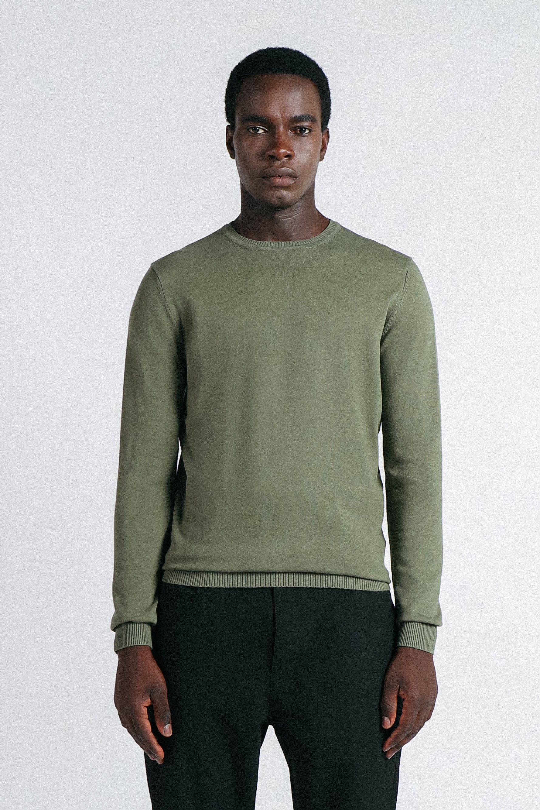 MAGLIA GIROCOLLO IN VISCOSA NYLON SALVIA