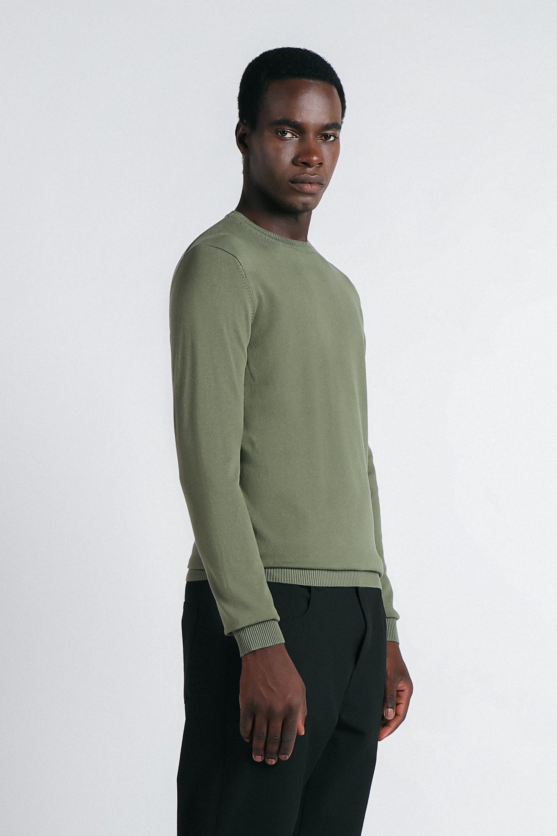MAGLIA GIROCOLLO IN VISCOSA NYLON SALVIA