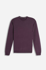 MAGLIA GIROCOLLO BASIC PRUGNA