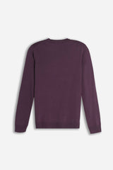 MAGLIA GIROCOLLO BASIC PRUGNA